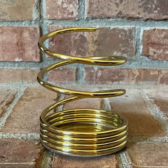 PartyLite Brass Spiral Pillar Holder - Picture 1 of 5